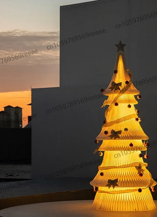 Natale grande ornamento per albero di Natale 2 m di altezza pieghevole in carta bianca decorazione per albero di Natale finestra ornamento luminoso