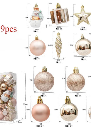 29/36/40 pezzi palla di Natale argento rosso albero di Natale pendenti appesi stampati sfere di Natale in oro a forma speciale 2024 nuovo - riparo82