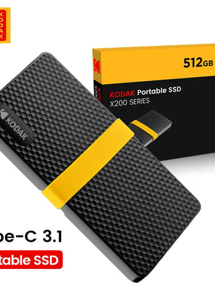 KODAK X200 Disco rigido SSD esterno HD Externo 1TB USB3.1 Mini SSD portatile 256B 512GB 1TB per laptop Smartphone PS4 PC MAC TV