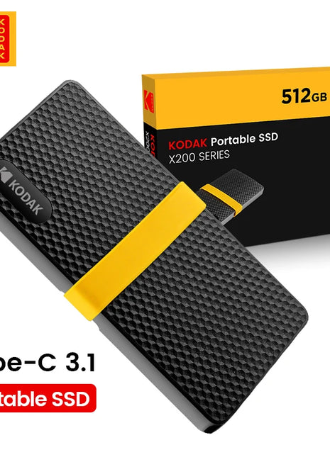 KODAK X200 Disco rigido SSD esterno HD Externo 1TB USB3.1 Mini SSD portatile 256B 512GB 1TB per laptop Smartphone PS4 PC MAC TV