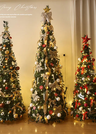 Albero di Natale incandescente Decorazione per albero di Natale artificiale pieghevole Ornamento natalizio floccato per esposizione spaziosa del festival del centro commerciale