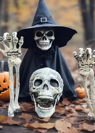 Halloween Hand Bone Skeleton Decorations Yard Inserting Ghost Arm Props for Outdoor Haunted House Party Horror Scene Decorations - Riparo82
