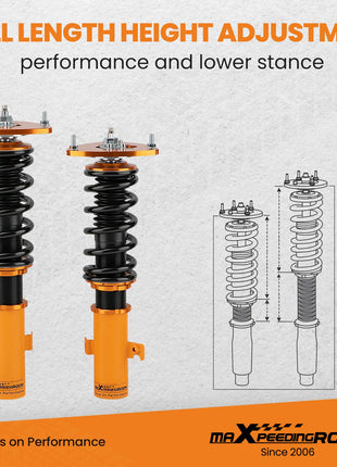 24 Click Damper ADJUSTABLE Coilovers Kit For Subaru Legacy 2005-2009 BL BP