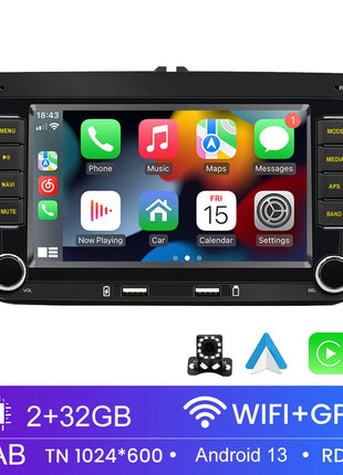 2 Din Car Radio Android 13 Car Multimedia Player GPS WiFi Carplay For Volkswagen Skoda Octavia golf 5 6 touran passat polo Jetta - Riparo82