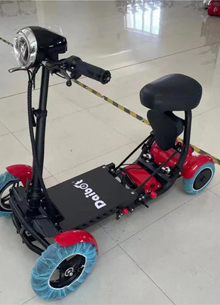 Scooter Mobilità 4 Ruote 500W Doppio Motore 36V - Pieghevole Anziani 3 Velocità - riparo82