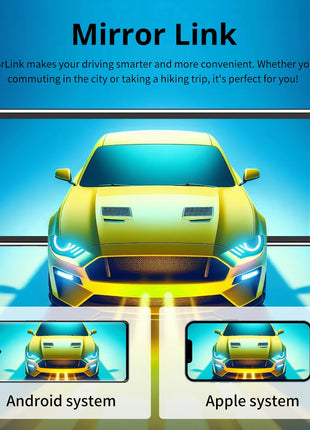 11.26 inch IPS Touch Screen Multimedia Video Player Portable 4K DVR Wireless CarPlay/Android Auto Dual Lens Driving Recorder - Riparo82