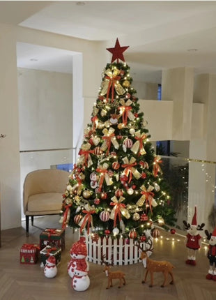 Albero di Natale incandescente Decorazione per albero di Natale artificiale pieghevole Ornamento natalizio floccato per esposizione spaziosa del festival del centro commerciale