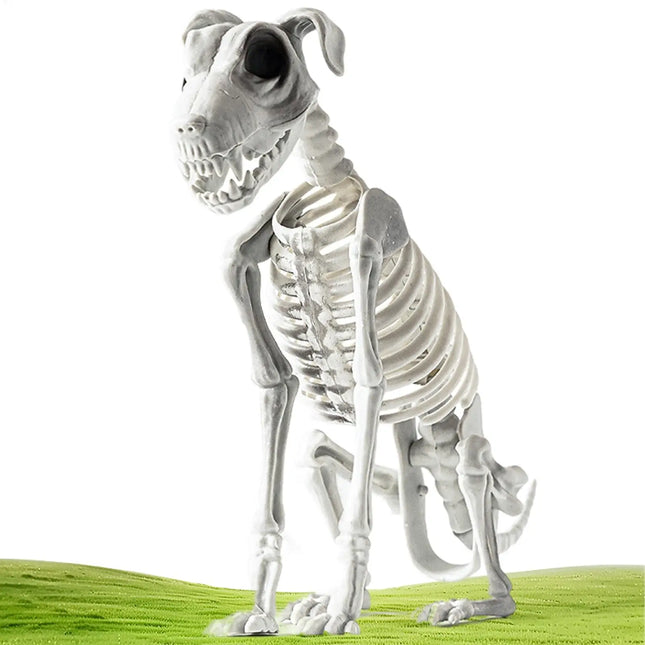 Halloween  Dog Skeleton Statue Skeleton Dog Puppy Skeleton Sculpture Scary SittingSpooky Skeleton Animals Decor for Home