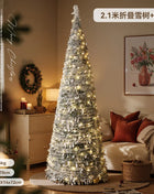 Albero di Natale Ins con floccaggio della neve Albero di Natale pieghevole premium Vacanza Estetica Decorazioni natalizie Albero di neve artificiale densa