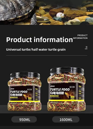 GEN CLIMB Turtle Food with Dried Shrimp&Mealworms-All-in-One Floating Pellets for Aquatic Turtles(Red-Eared Slider,Pond Turtle) - Riparo82