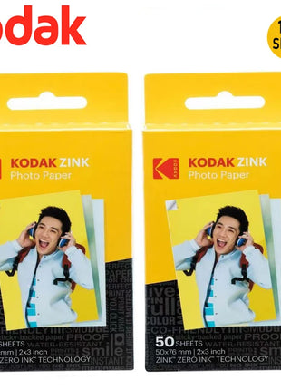 Carta fotografica originale Kodak Premium Zink da 2"x3" (20-100 fogli) compatibile con Kodak Smile, Kodak Step, carta fotografica PRINTOMATIC