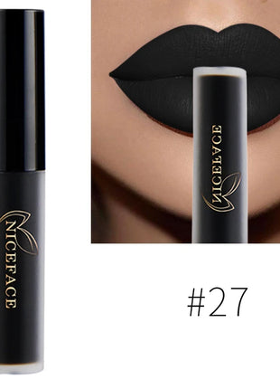 NICEFACE Nude Liquid Lipstick Ultra Matte Velvet Long Lasting Women Beauty Red Nonstick Cup Waterproof Lip Gloss Lips Cosmetics - Riparo82