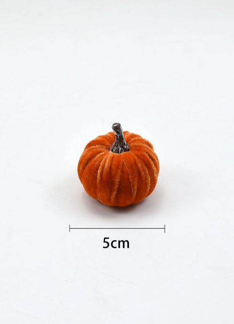 10pcs Velvet Artificial Pumpkin Decor Desktop Pumpkin Ornament Autumn Fall Thanksgiving Harvest Festival Halloween Decoration - Riparo82