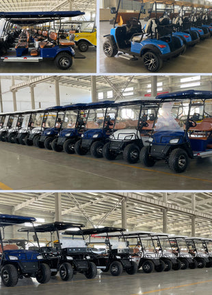 Energy Saving Effect of Manufacturer's 4+2 Seat Electric off-Road Vehicle, Four-Wheel Golf Cart    Truck with a trailer attached - Riparo82