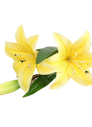 Real Looking 3D Printing Lily Branch  Artificial Flowers White Fake Flowers Flores for Wedding Home Garden Decoration