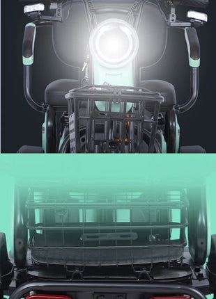 Triciclo Elettrico 1000W 48V 3 Posti Adulti - Scooter Mobilità Anziani 4 Modalità - riparo82