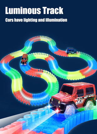 Luminoso Dinosaur Track AssemblyLittle Car Emit Light Mountain Road RailKids Puzzle giocattolo giocoso ragazzi regalo di compleanno di natale - riparo82