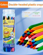 12-36 Color Kawaii Double-headed Triangle Crayon Children's Oil Painting Sticks Safe and Harmless Early Art Educational Supplies