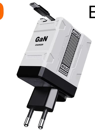 Xiaomi 120W GaN Fast Charger Compatible  With Retractable Type-c And Ligtning Cable Portable Adapter For Iphone 16 Ipad Macbook - Riparo82