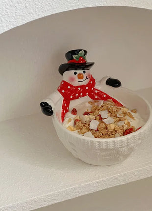 Piatto pupazzo di neve di Natale, piatto da dessert in ceramica, regalo di Natale, piatto creativo e carino - riparo82