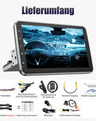 ESSGOO 10.1 Inch 8 Core 6G+128G Carplay 4G Android 14 Car Radio 1 DIN Rotatable Screen GPS NAVI AM DSP USB Wifi with Microphone - Riparo82