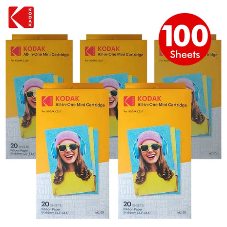 10-100 fogli Kodak Mini 2/Shot Set di cartucce d'inchiostro all-in-one Kodak C210 Carta da stampa dedicata Carta fotografica per telefono cellulare