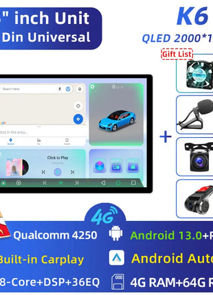 11.5 inch Car Radio GPS Androidauto Carplay For Tesla style For Nissan Hyundai KIA Toyota Honda Multimedia Player For 9/10 inch - Riparo82