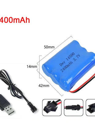 Batteria al litio Batteria ricaricabile da 3,7 V Auto telecomandata Batteria giocattolo per escavatore fuoristrada a quattro ruote motrici da 69 fori - riparo82