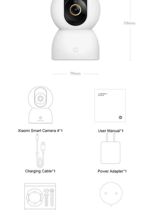 New xiaomiI Smart Camera 4 Dual-band Wi-Fi 68MP 4K HDR AI Tracking,Night VisionTwo-Way Audio,Home Security Baby Monitor CCTV CN - Riparo82