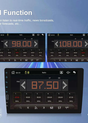 Hikity 9'' Car Stereo Radio 1 Din Carplay Android auto autoradio with Bluetooth FM Radio Receiver Support Mirror Link USB
