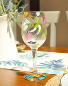 Bicchiere da vino con stampa natalizia Decorazioni natalizie Calice da vino rosso Disegno creativo a mano dipinto Home Party Festival Tazze Bar Set da vino - riparo82