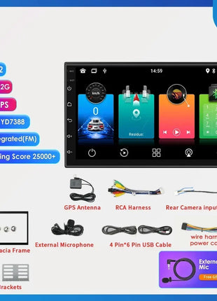 7"/9"/10" 2 Din Android12 Universal Car Multimedia Player For Hyundai Honda Nissan Toyota Kia Autoradio Unit WIFI GPS Car Audio