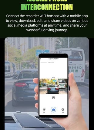 Dash Cam Universal Car DVR Camera Recorder WIFI 2K HD Mini Dashcam 170 ° Wide-Angle Auto Video Recorder - Riparo82