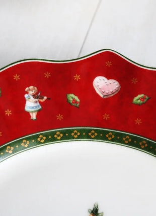 Tesoro tedesco Porcellana dura Giocattolo natalizio Joy Piatto piano multi-angolo Tazza di Natale Piattino Ciotola Candeliere - riparo82