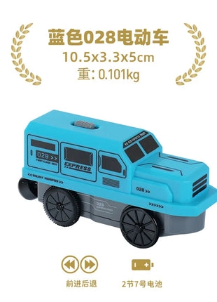 Set di treni elettrici Giocattoli Modello di treno Auto elettrica adatta per ferrovia in legno Pista del treno in legno Regalo di Natale per bambini