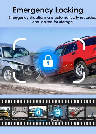 11.3 inch 4K Car DVR Wireless Carplay Android Auto Upgrade 360° Rotating Camera Dash Cam Video Recorder GPS Navigation Dashboard - Riparo82