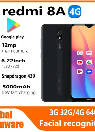 Xiaomi Redmi 8A smartphone 4G 64G Global firmware 5000mAh 6.22inch Snapdargon 439 12MP 18W Facial recognition used phone - Riparo82