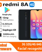 Xiaomi Redmi 8A smartphone 4G 64G Firmware globale 5000mAh 6,22 pollici Snapdargon 439 12MP 18W Riconoscimento facciale telefono usato - riparo82