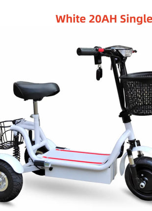 Foldable Electric Tricycle Scooter For 2 Person Elderly Adults Women Mini 3 Wheel Mobility Scooter For Adults Electric - Riparo82