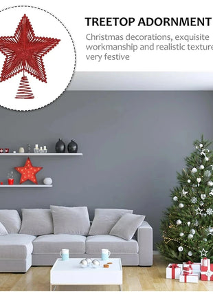 25 centimetri Albero Di Natale Top Glitter Oro Argento Stella Casa Ornamenti Per L'albero Di Natale Decorazione Di Natale Per La Casa 2024 Natal Capodanno 2025 - riparo82