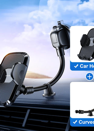 Dashboard Phone Holder for Car【360° Widest View】9in Flexible Long Arm, Universal Handsfree Auto Windshield Air Vent Phone Mount - Riparo82