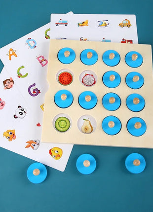 Gioco di scacchi di memoria Montessori 3D puzzle di legno bordo logica giocattolo interazione apprendimento precoce giocattoli educativi per bambini bambini mini - riparo82