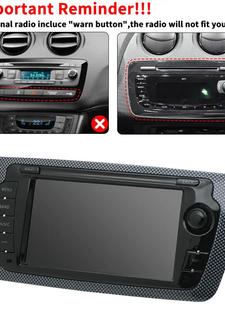 2 Din Car Radio for Seat Ibiza 2009-2013 Audio Multimedia Player CarPlay Android Auto GPS Bluetooth WIFI FM RDS Autoradio - Riparo82