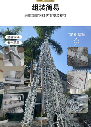 2025 Nuovo grande albero di Natale di fascia alta con cornice floccata albero pacchetto denso con luci disposizione della decorazione natalizia