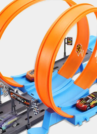 Hot Stunt Speed Car Wheels Modello Pista da corsa Kit ferroviari assemblati fai-da-te Catapulta Rail Car Racing Boy Giocattoli per bambini Regalo - riparo82
