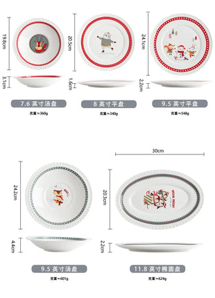 Posate natalizie Simpatico piatto Dim Sum in ceramica Piatto alimentare occidentale Regalo di Natale creativo - riparo82