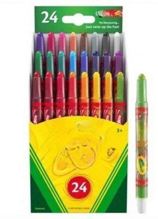 24 mini twist-up crayons perfect for coloring, drawing and creating on the go