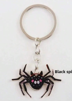 Halloween metal keychain contrast spider ghost bat acrylic material personalized decorations holiday party gifts. - Riparo82