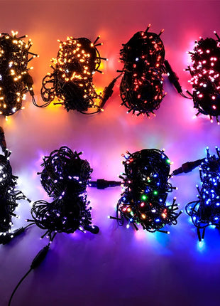 20M/Rotolo 200LED Esterno LED String Fata Luce Impermeabile Cavo Nero Spina UE Ghirlanda Lampada Natale Patio Decorazione del Giardino illuminazione - riparo82