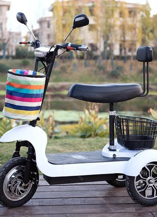 3 Wheel Mini Electric Adult Tricycle For 2 Person 500W Electric Scooter For Old People With Cargo Basket/USB/Fashion Lamp 35KM/H - Riparo82